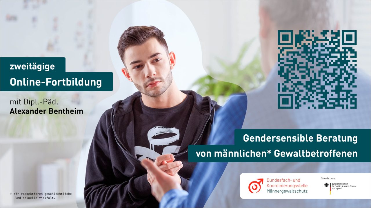 Veranstaltungsbild Gendersensible Beratung männlicher* Betroffner von Gewalt